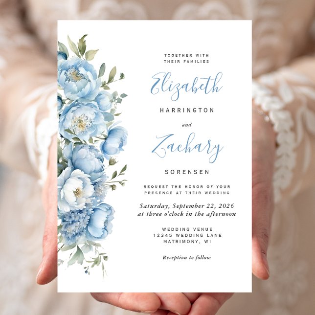 Invitación Elegante Boda de color azul pastel (Subido por el creador)