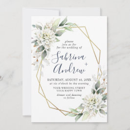 Invitación Elegante Boda de color azul turbio de agua verde