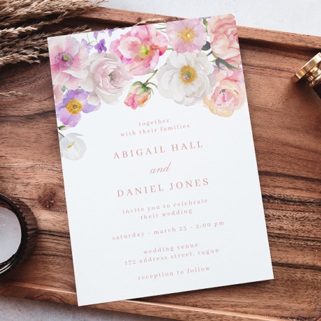 Invitación Elegante Boda de color de agua (Subido por el creador)