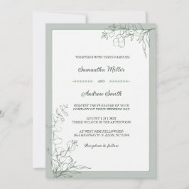 Invitación Elegante boda de color verde salvia