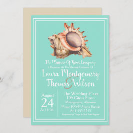 Invitación Elegante Boda de concha de playa