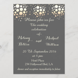 Invitación Elegante boda de confeti de moda moderna de oro/br