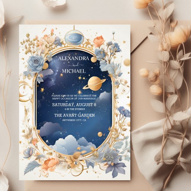 Invitación Elegante Boda de Constelaciones Celestiales Modern (Subido por el creador)