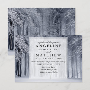 Invitación Elegante boda de copos de nieve de invierno