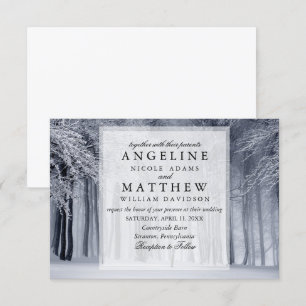 Invitación Elegante boda de copos de nieve de invierno