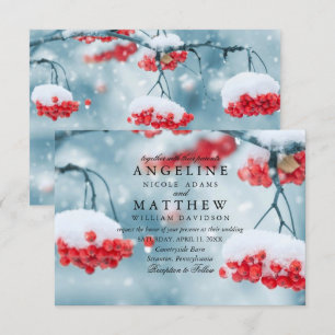 Invitación Elegante boda de copos de nieve de invierno
