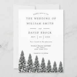 Invitación Elegante boda de copos de nieve de invierno Wonder