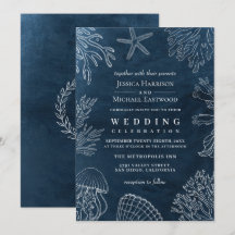 Elegante Boda de Coral Naval Elegante