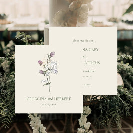 Invitación Elegante boda de Cream Sage Clover Save the Date