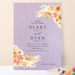 Invitación Elegante Boda de crema de Rubor de lavanda minimal