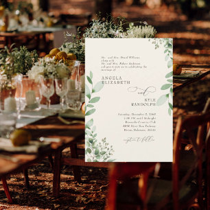 Invitación Elegante Boda de Crema de Verdor en Cascada