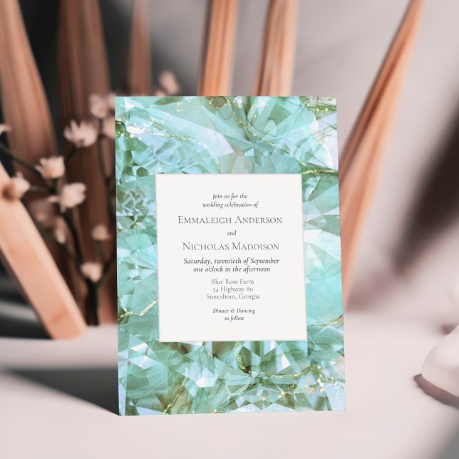 Invitación Elegante Boda de cristal de cristal de mar (Subido por el creador)