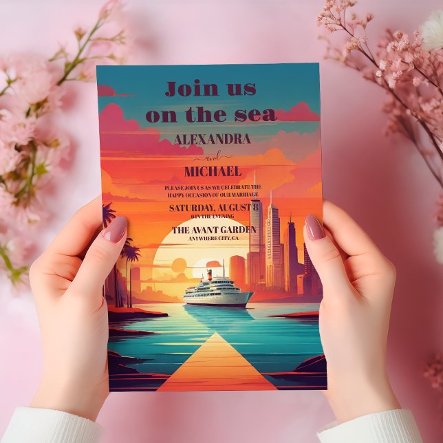 Invitación Elegante Boda de crucero marítimo (Subido por el creador)