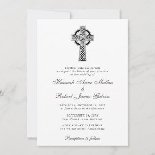 Invitación Elegante Boda de cruces celtas