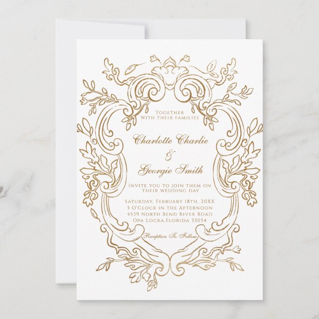 Invitación Elegante Boda de cuadros de cuadros de la orquesta (Anverso)