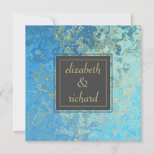 Invitación Elegante Boda de cuarzo azul