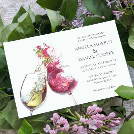Invitación Elegante Boda de danza vitivinícola roja y blanca