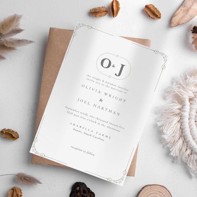 Invitación Elegante Boda de Desplazamiento Gris Minimalista (Subido por el creador)