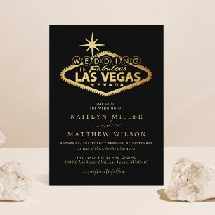 Invitación Elegante Boda de Destino de Las Vegas