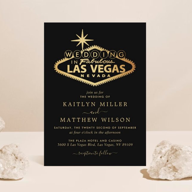 Invitación Elegante Boda de Destino de Las Vegas (Subido por el creador)