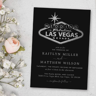 Invitación Elegante Boda de Destino de Las Vegas