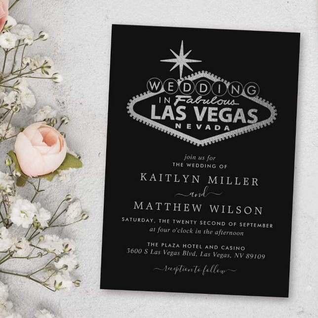 Invitación Elegante Boda de Destino de Las Vegas (Subido por el creador)