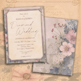 Invitación Elegante Boda de Diamantes de la 60ª Moda