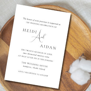 Invitación Elegante boda de dinero antiguo en blanco y negro