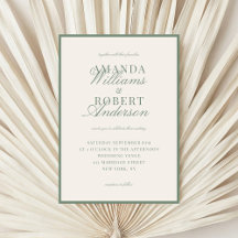 Elegante Boda de Dinero Antiguo Verde Salvia