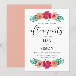 Invitación Elegante boda de diseño floral tras fiesta