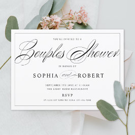 Invitación Elegante Boda de ducha de parejas de guiones