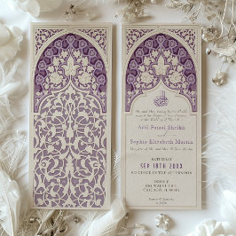 Invitación Elegante Boda de encaje islámico de lavanda
