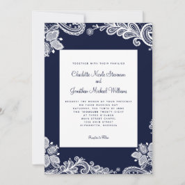 Invitación Elegante Boda de encaje Personalizado foto Marina