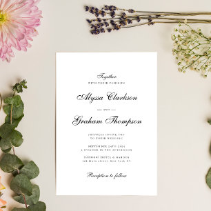 Invitación Elegante Boda de escritura de caligrafía de época