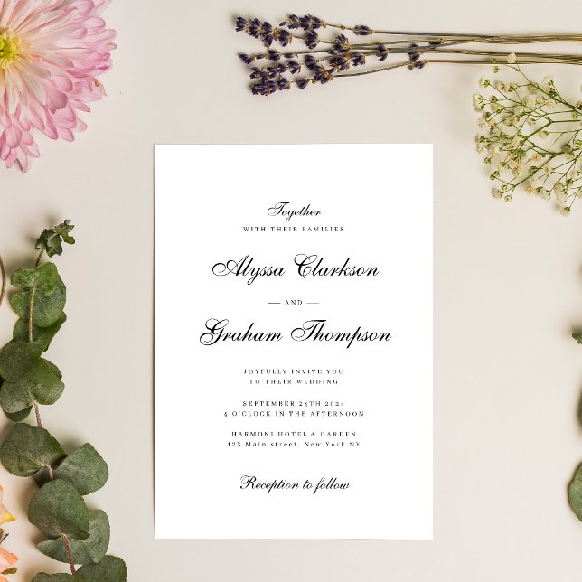 Invitación Elegante Boda de escritura de caligrafía de época (Subido por el creador)