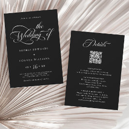 Invitación Elegante Boda de escritura de caracteres todo en u