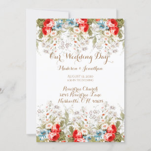 Invitación Elegante Boda de escritura floral