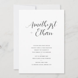 Invitación Elegante Boda de escritura moderna