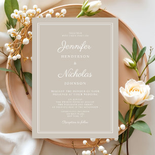 Invitación Elegante Boda de escritura moderna de tazas