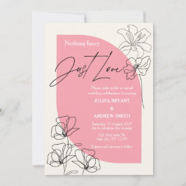 Invitación Elegante Boda de escritura rosa y crema