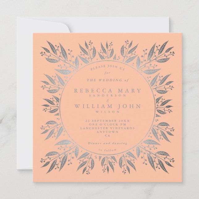 Invitación Elegante Boda de estilo botánico italiano (Anverso)