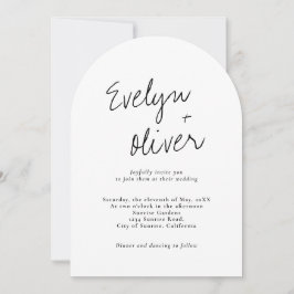 Invitación Elegante Boda de estilo de arco de código QR de es