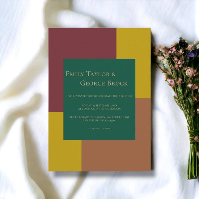 Invitación Elegante Boda de estilo moderno y colorido (Subido por el creador)