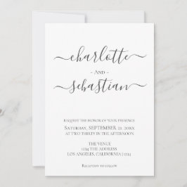 Invitación Elegante Boda de estilo simple de tipografía