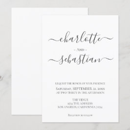 Invitación Elegante Boda de estilo simple de tipografía