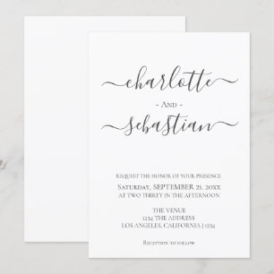 Invitación Elegante Boda de estilo simple de tipografía