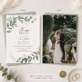 Invitación Elegante Boda de Eucalipto Nos Casamos 
