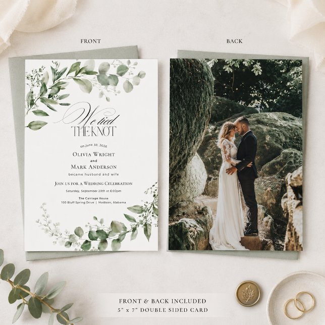 Invitación Elegante Boda de Eucalipto Nos Casamos  (Subido por el creador)