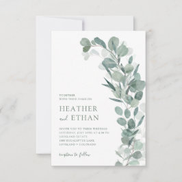 Invitación Elegante Boda de Eucalyptus Greenery
