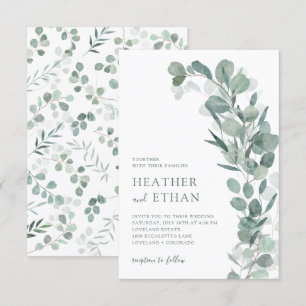 Invitación Elegante Boda de Eucalyptus Greenery
